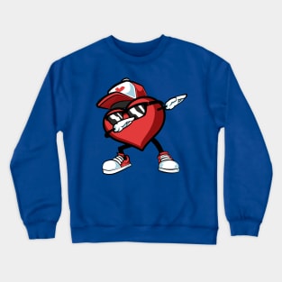 dab heart valentine Crewneck Sweatshirt